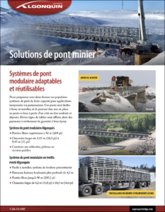 Solutions de pont Algonquin pour le secteur minier