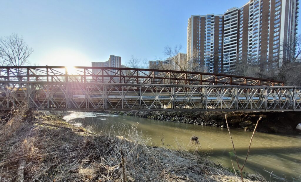 Aerial view of Bailey-Bridge-style Modular Bridge System